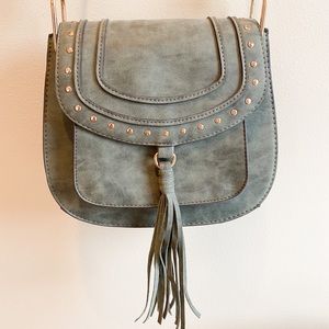 Olive green gold hardware crossbody purse